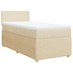 vidaXL Sommier à lattes de lit avec matelas Crème 90x200 cm Tissu