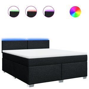 vidaXL Sommier à lattes de lit avec matelas Noir 180x200 cm Tissu