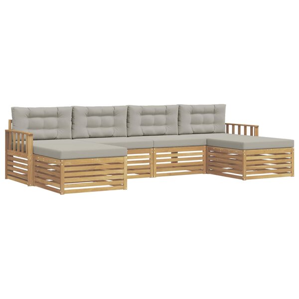 vidaXL Ensembles de canapés avec coussin 6 Pièces Blanc et gris clair