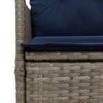 vidaXL Canapé de jardin inclinable 2 places avec Table en résine tressée grise