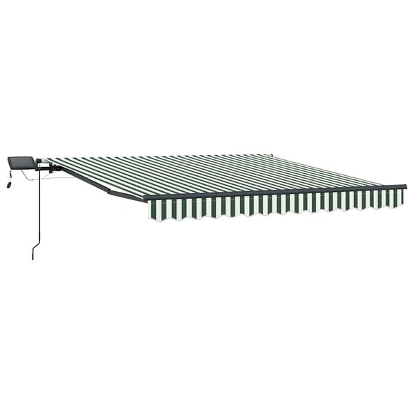 vidaXL Auvent Rétractable Vert et blanc 300 x 250 cm tissu