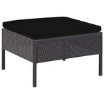 Vidaxl salon de jardin 6 pièces avec coussins résine tressée noir