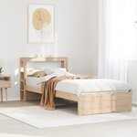 vidaXL Cadre de lit avec tête de lit sans matelas 90x190 cm