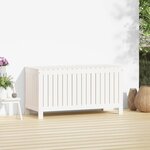 vidaXL Boîte de rangement de jardin Blanc 115x49x60 cm Bois de pin
