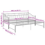 vidaXL Cadre de canapé-lit extensible sans matelas gris métal 90x200cm