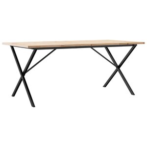 vidaXL Table à manger cadre en X 180x90x75 5 cm bois pin massif acier
