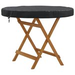 vidaXL Housse de Table Extérieure Noir 92 x 92 x 10 cm Tissu 600D