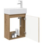 vidaXL Meuble de salle de bain avec robinet Chêne artisanal