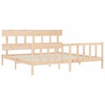 vidaXL Cadre de lit avec tête de lit 200x200 cm bois massif