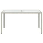 vidaXL Table de jardin 150x90x75 cm Verre trempé/résine tressée Blanc