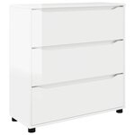 vidaXL Armoire de rangement Blanc brillant 80 x 31 x 81 cm