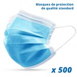 Lot de 500 masques de protection - Non médicaux - Type I - CE EN14683