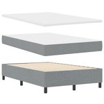 vidaXL Lit à ressorts avec matelas et LED grise  120 x 190 cm  en tissu
