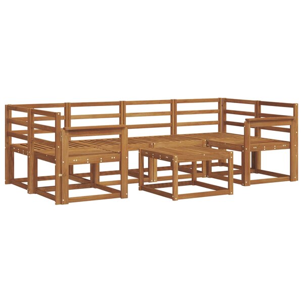 vidaXL Ensemble de canapés d'extérieur 7 Pièces Naturel