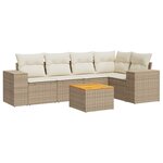 vidaXL Salon de jardin avec coussins 6 Pièces beige résine tressée