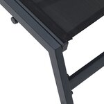 vidaXL Chaise Longue Noire Acier  Textilène Simple Accoudoirs réglables