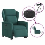 vidaXL Fauteuil inclinable électrique vert foncé tissu