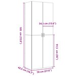 vidaXL Buffet haut chêne marron 70x42 5x185 cm bois d'ingénierie