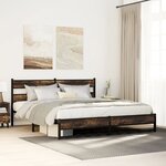 vidaXL Cadre de lit en métal sans matelas chêne fumé 200x200 cm
