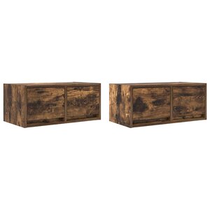 vidaXL Meubles TV 2 Pièces chêne fumé 60x31x25 5 cm bois d'ingénierie