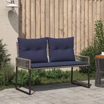 vidaXL Banc extérieur 2 -Seater 4 pc 110 x 59 x 82 cm polyrotin