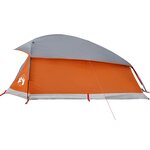 vidaXL Tente de camping à dôme 1 personne gris et orange imperméable