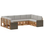 vidaXL Ensemble de canapé d'angle 9 Pièces Naturel et gris clair