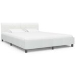 Vidaxl cadre de lit blanc similicuir 180 x 200 cm