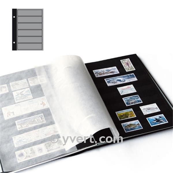 Recharges FUTURA E3 X5 - 3 Poches 9x23cm Avec Fond Noir Amovible Pour Albums Et Classements