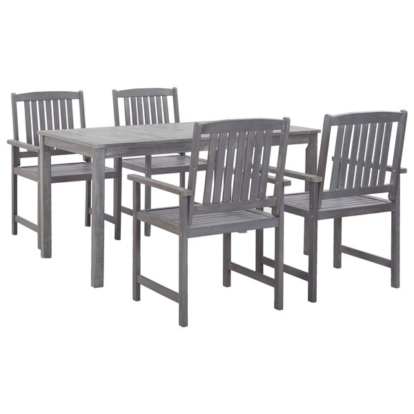 vidaXL Ensemble à manger d'extérieur 5 Pièces Gris Bois d'acacia solide