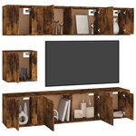 vidaXL Ensemble de meubles TV 7 Pièces Chêne fumé Bois d'ingénierie