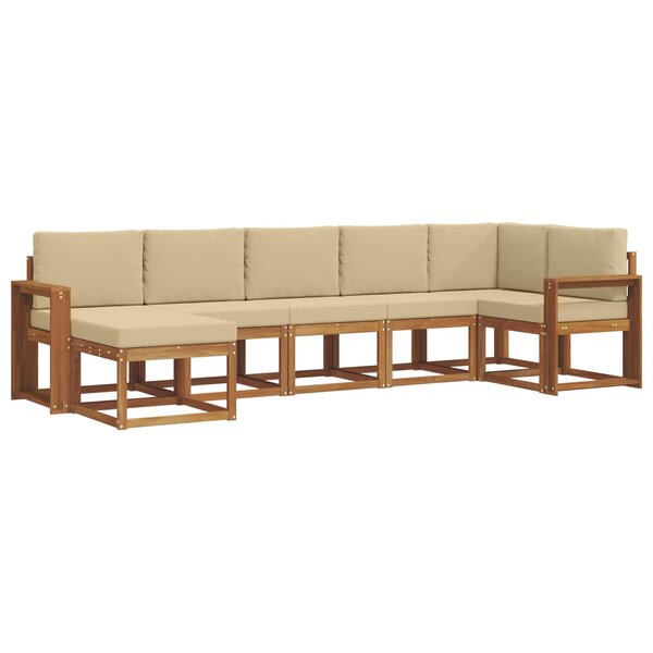 vidaXL Ensemble de canapés d'extérieur 7 Pièces Naturel et Beige