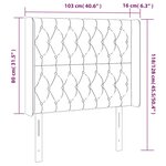 vidaXL Tête de lit à LED Gris clair 103x16x118/128 cm Velours
