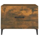 vidaXL Table basse avec pieds en métal Chêne fumé 50x50x40 cm