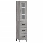 vidaXL Buffet haut Sonoma gris 34 5x34x180 cm Bois d'ingénierie