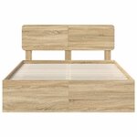 vidaXL Cadre de lit avec tête de lit Sonoma 140 x 190 cm Pin massif