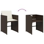 vidaXL Ensemble à manger de jardin 5 Pièces et coussins marron poly rotin