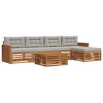 vidaXL Ensemble de canapés d'extérieur 6 Pièces Gris Naturel et Clair