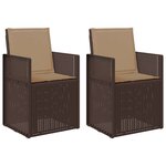 vidaXL Chaises de jardin salle à manger 2 Pièces Marron et taupe PP