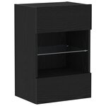 Meuble TV LED vidaXL 2 Pièces Chêne Noir 40x30x60 5 cm Bois d'ingénierie