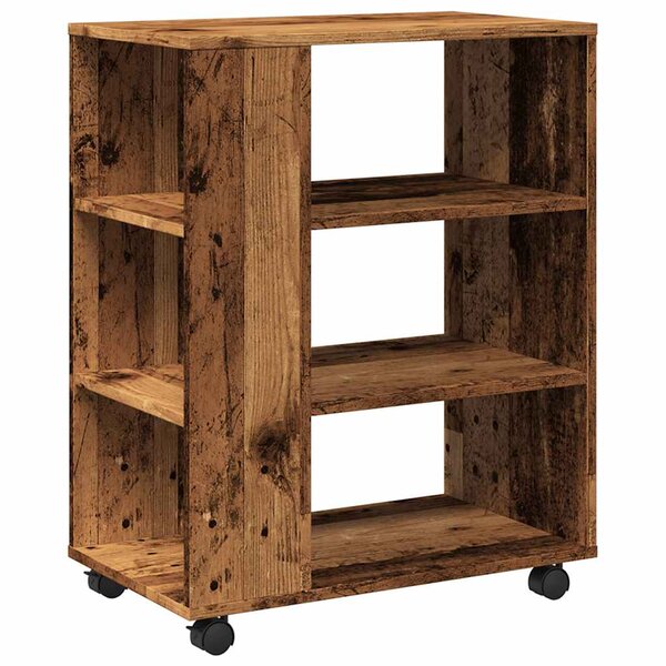 vidaXL Armoire à roulettes vieux bois 60x35x75 cm bois d'ingénierie