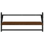 vidaXL Ensemble d'étagères murales avec barres 4 Pièces chêne marron