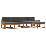 vidaXL Ensemble de canapés d'extérieur 5 Pièces Naturel et Anthracite