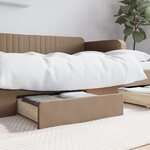 vidaXL Tiroirs de lit 2 Pièces cappuccino bois d'ingénierie et similicuir