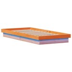 vidaXL Cadre de lit LED cire marron 90x200 cm bois de pin massif