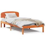 vidaXL Cadre de lit Marron 75 x 190 cm Bois de pin massif