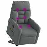 vidaXL Fauteuil inclinable de massage électrique Gris foncé Tissu