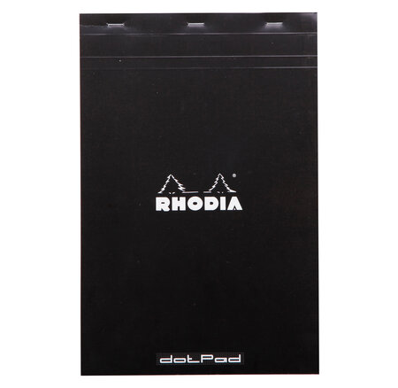 dotPad BLACK N°18 21x29,7cm 80F agrafées 80g | matrice points 5mm RHODIA