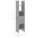 Vidaxl bibliothèque gris béton 40x35x180 cm aggloméré