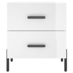 vidaXL Table de chevet blanc brillant 40x35x47 5 cm bois d’ingénierie